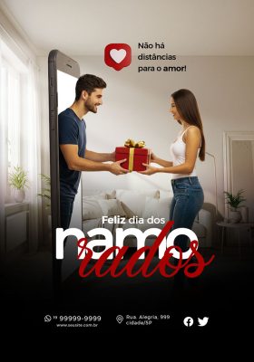 Feliz Dia dos Namorados 12 de Junho Social Media PSD Editável