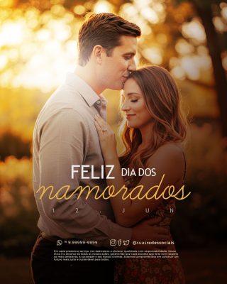 Feliz Dia dos Namorados 12 de Junho Social Media PSD Editável
