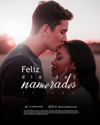 Feliz Dia dos Namorados 12 de Junho Social Media PSD Editável