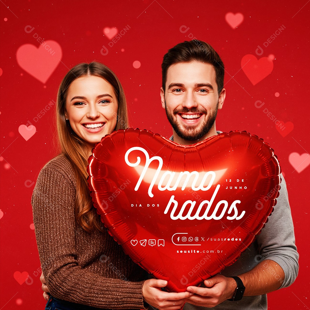 Dia Dos Namorados 12 de Junho Social Media PSD Editável