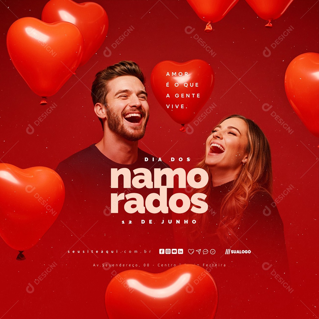 Dia Dos Namorados 12 de Junho Social Media PSD Editável