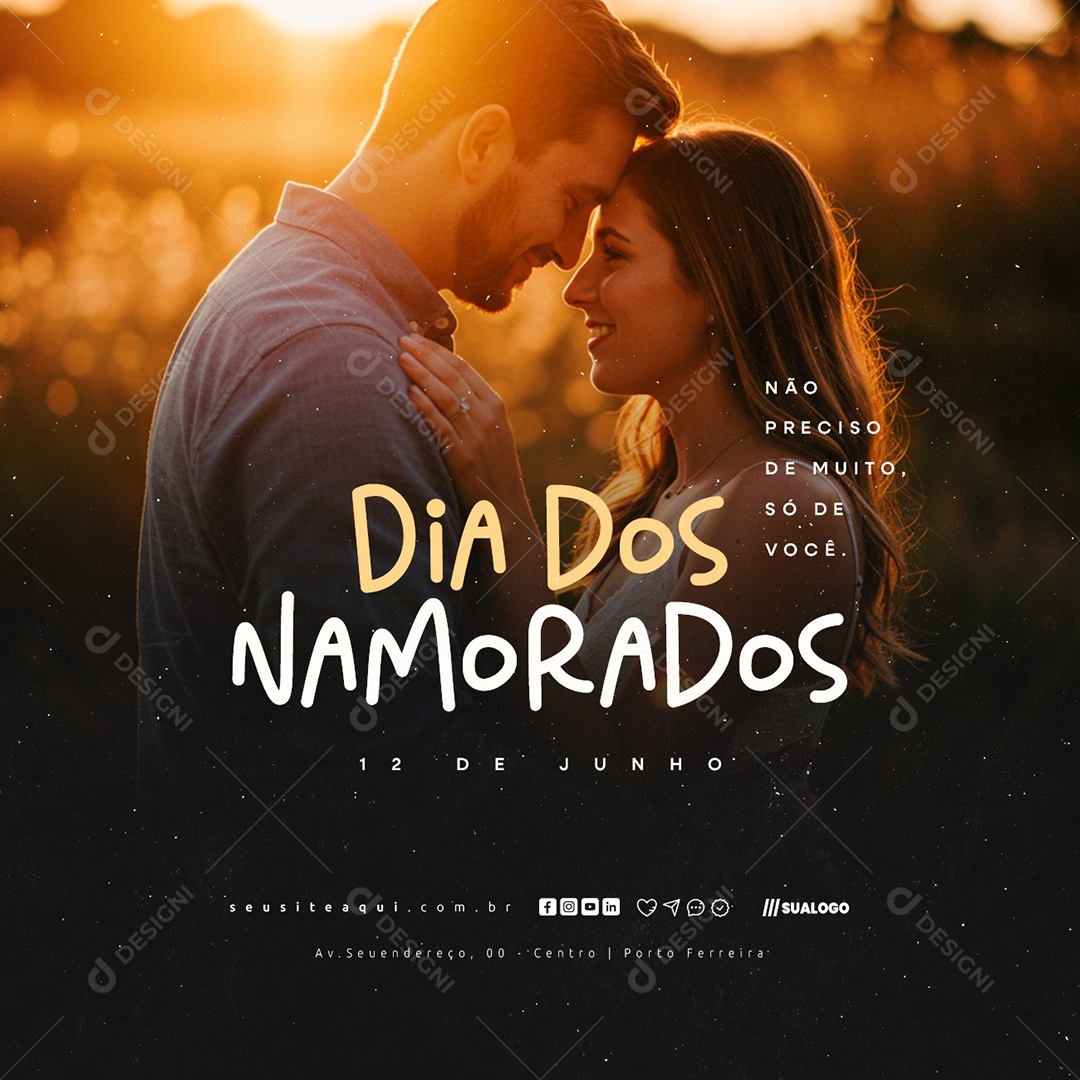 Dia Dos Namorados 12 de Junho Social Media PSD Editável