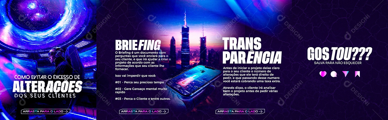 Carrossel Designer Gráfico Social Media PSD Editável