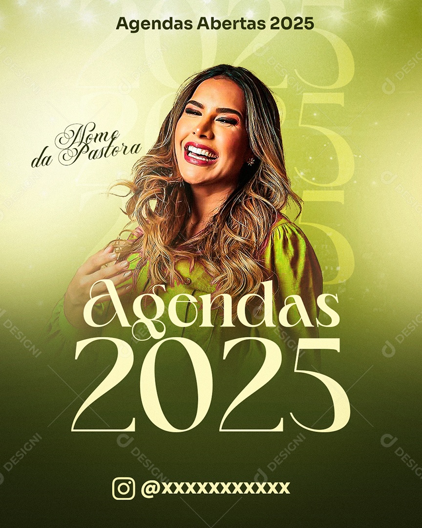 Flyer de Agendas 2025 Gospel Social Media PSD Editável