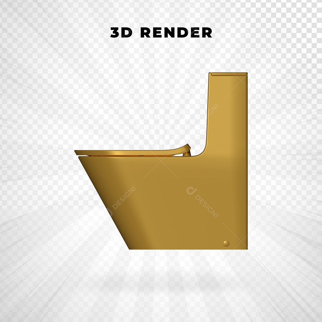 Elemento 3D Vaso Sanitário PSD Dourado