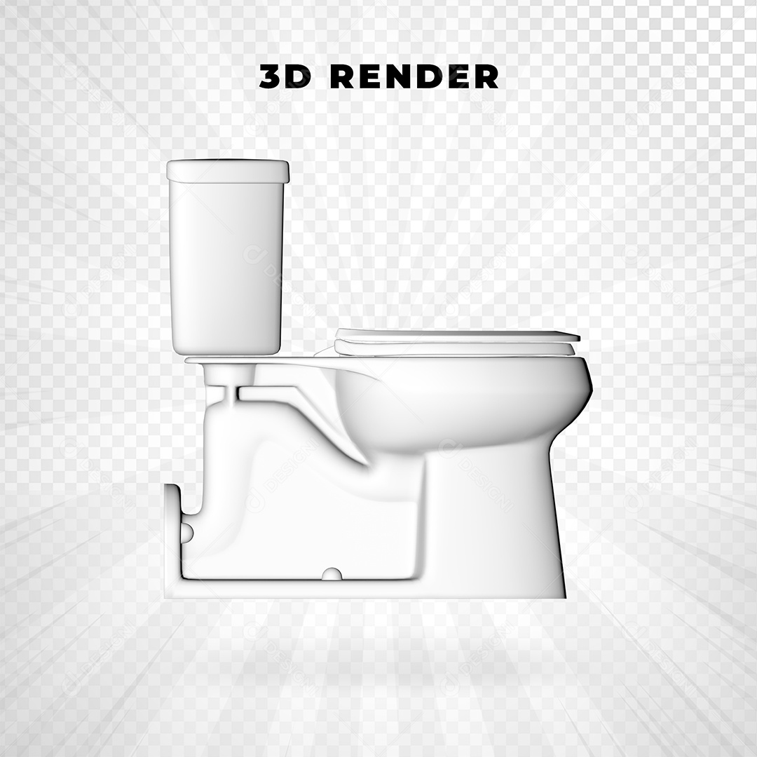 Elemento 3D Vaso Sanitário PSD Transparente