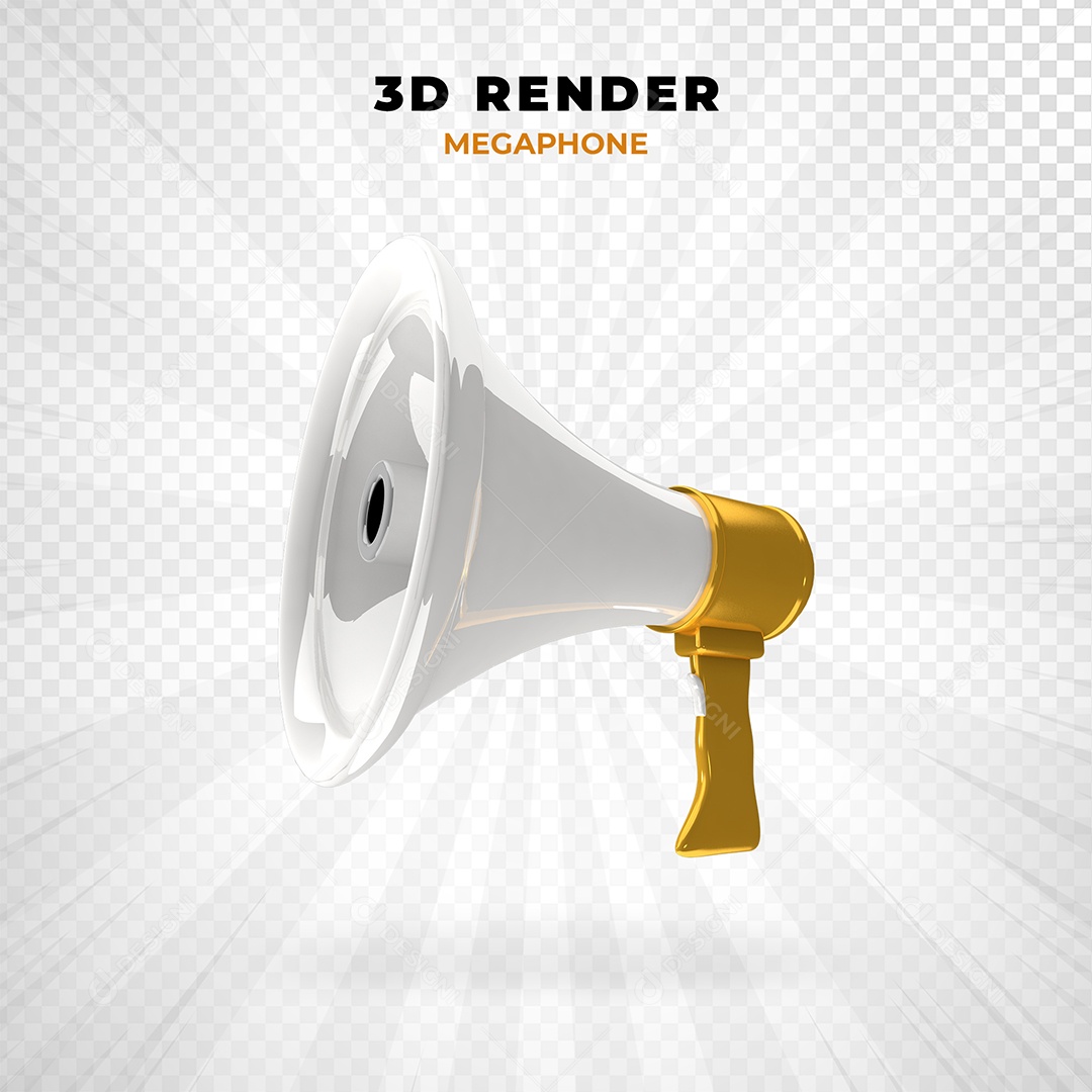 Elemento 3D Megafone Para Composição PSD