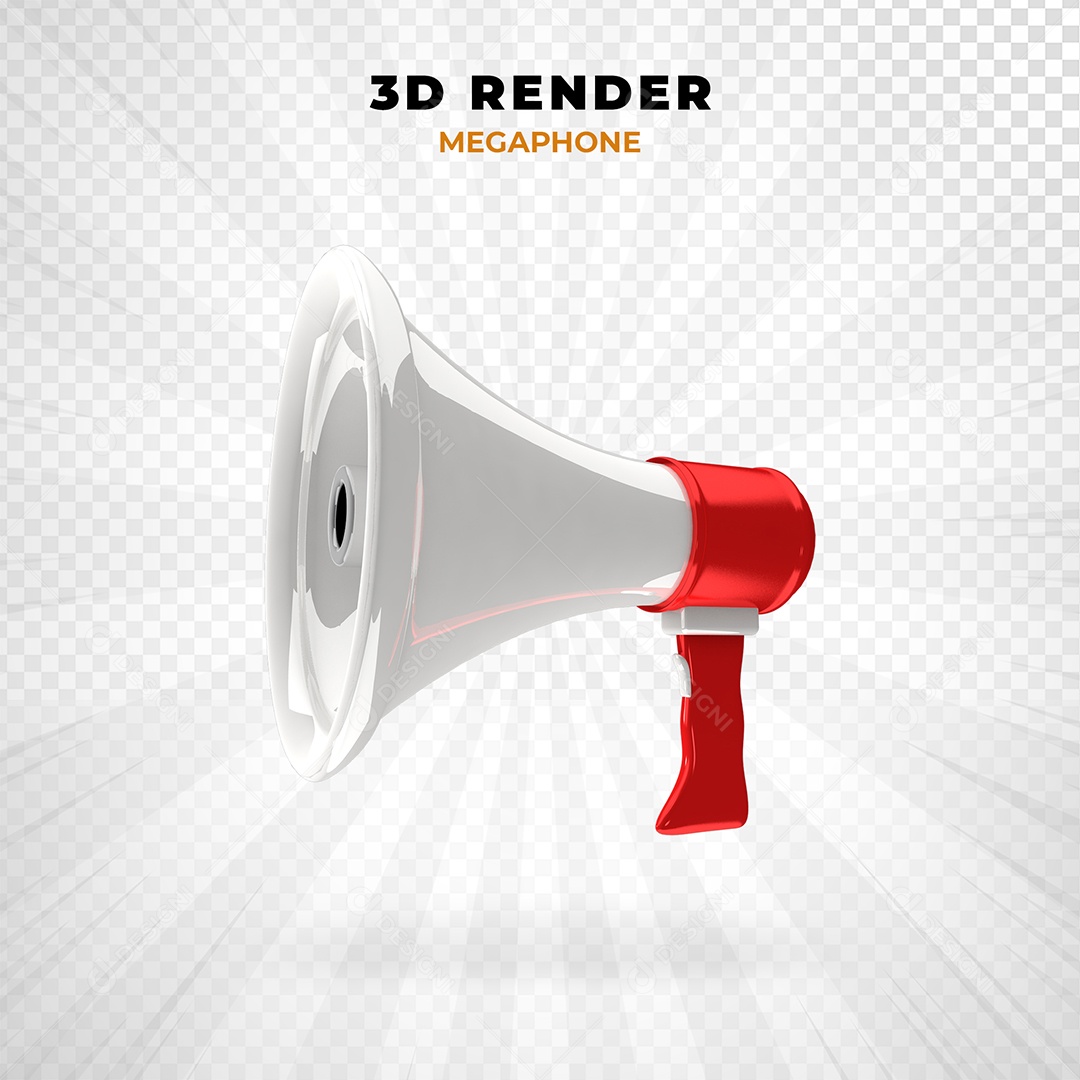 Elemento 3D Megafone Para Composição PSD