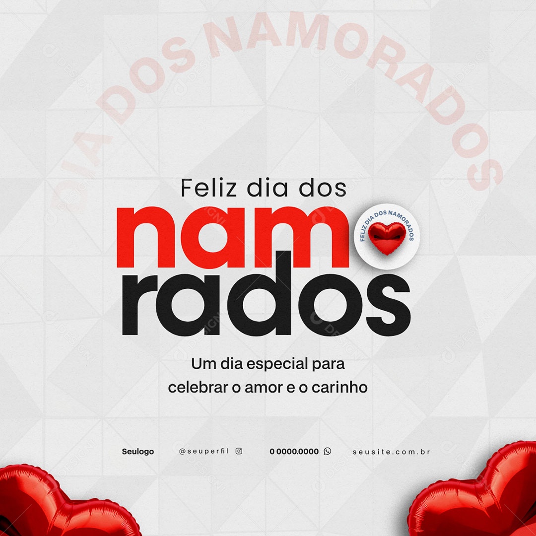 Feliz Dia Dos Namorados 12 de Junho Social Media PSD Editável