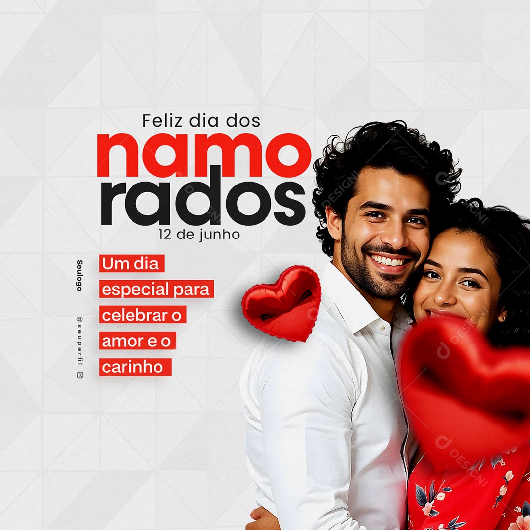 Feliz Dia Dos Namorados 12 de Junho Social Media PSD Editável