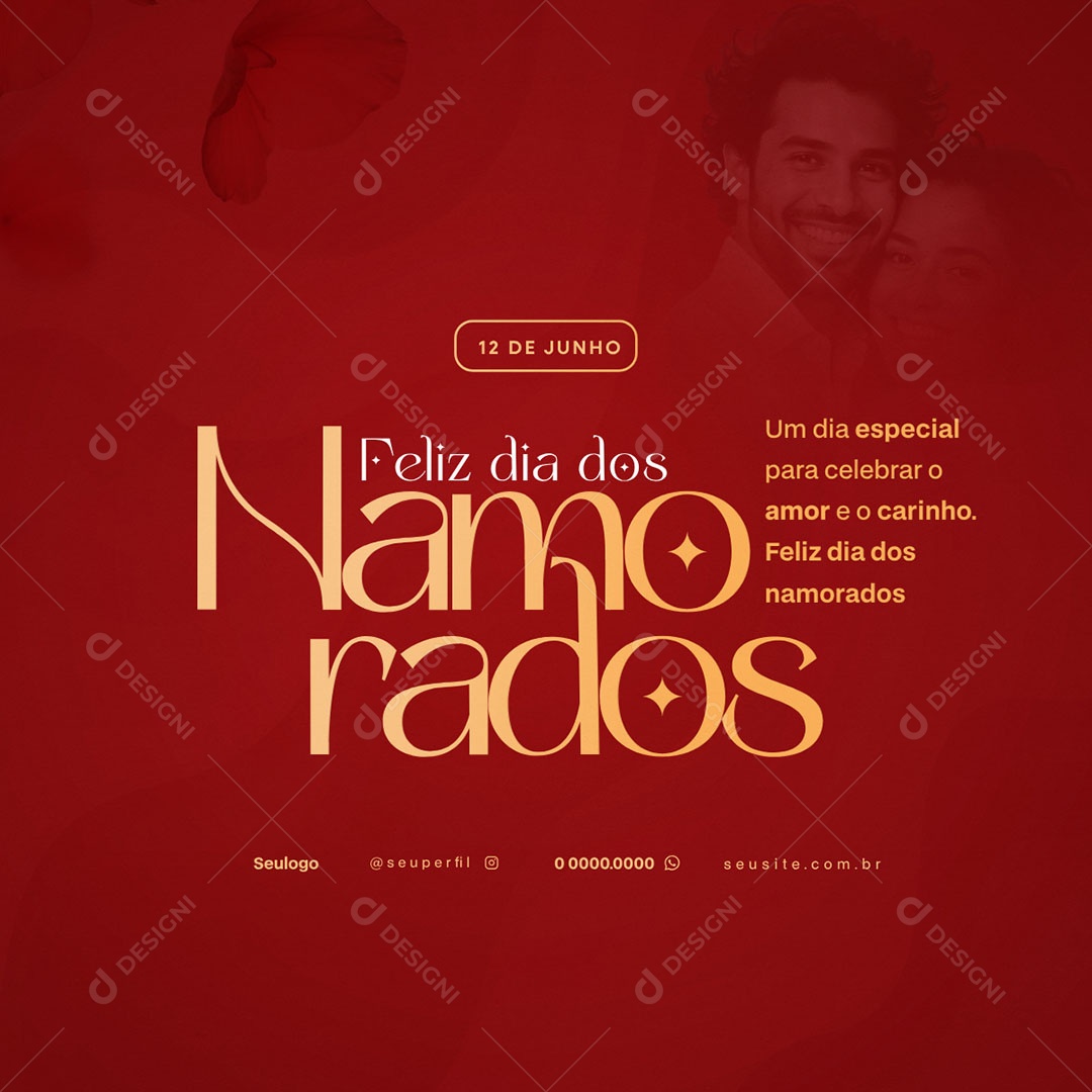 Feliz Dia Dos Namorados 12 de Junho Social Media PSD Editável