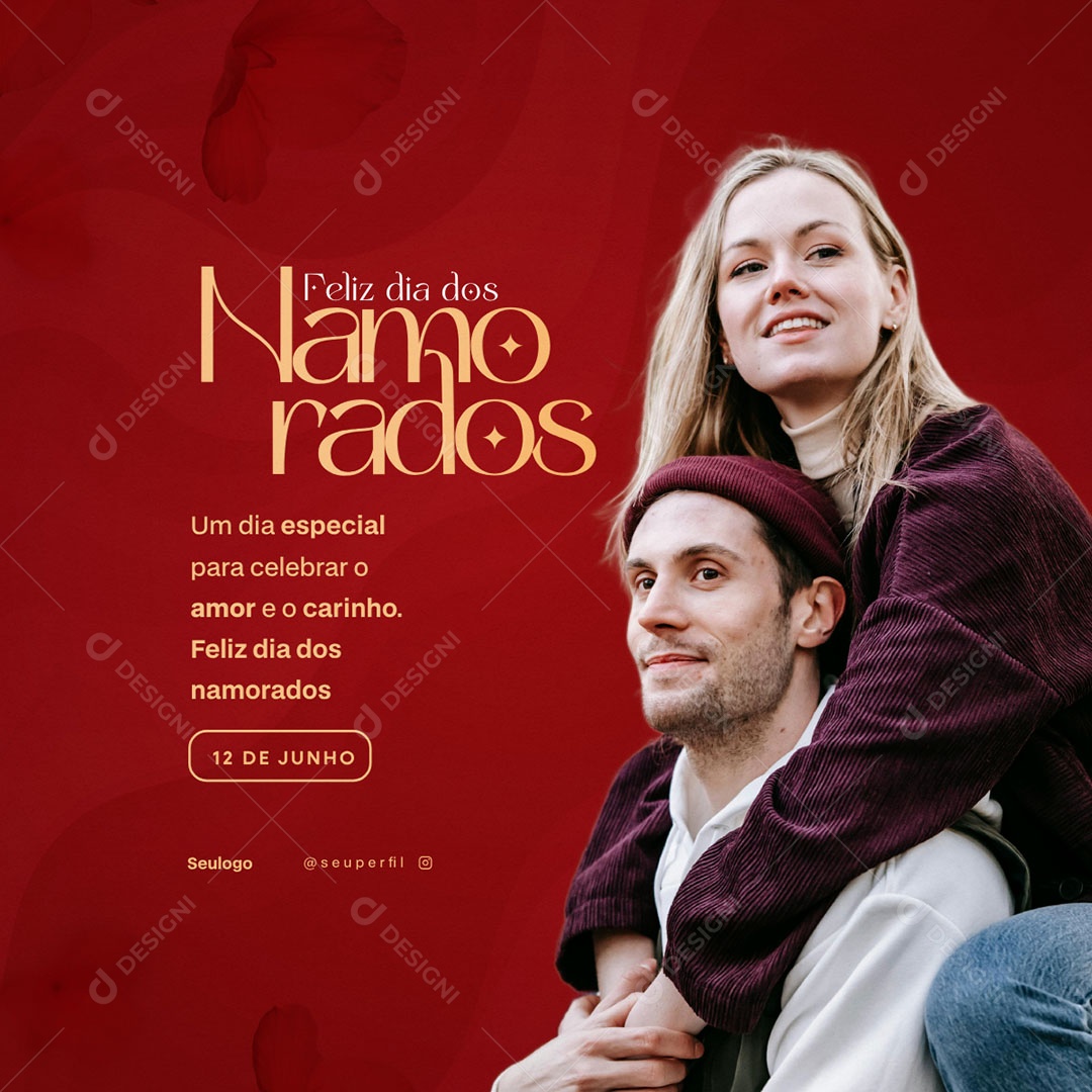 Feliz Dia Dos Namorados 12 de Junho Social Media PSD Editável