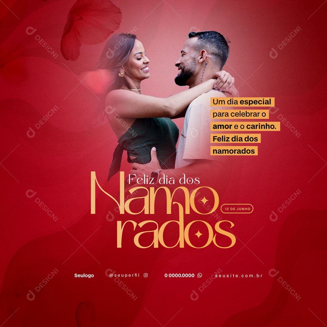 Feliz Dia Dos Namorados 12 de Junho Social Media PSD Editável