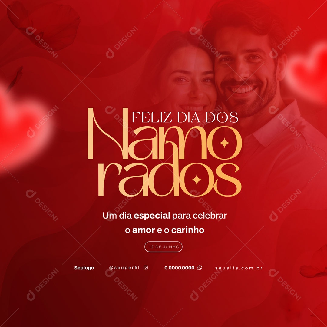 Feliz Dia Dos Namorados 12 de Junho Social Media PSD Editável