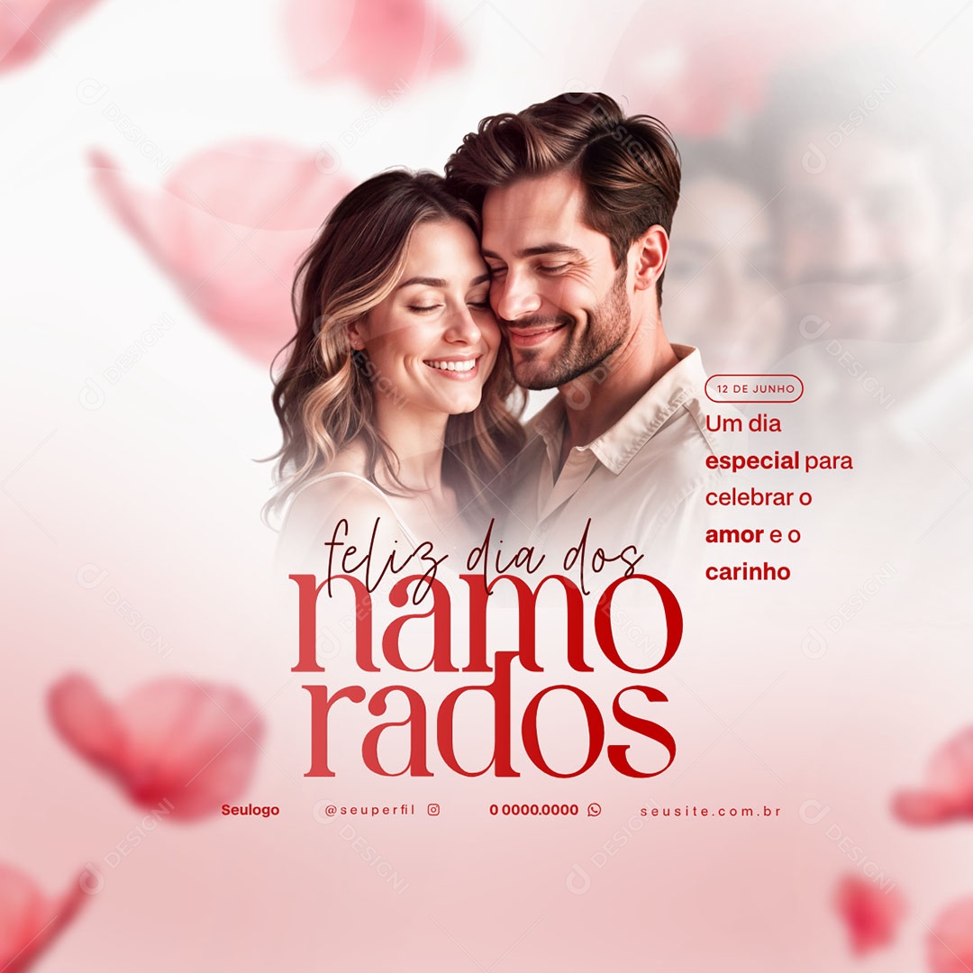 Feliz Dia Dos Namorados 12 de Junho Social Media PSD Editável