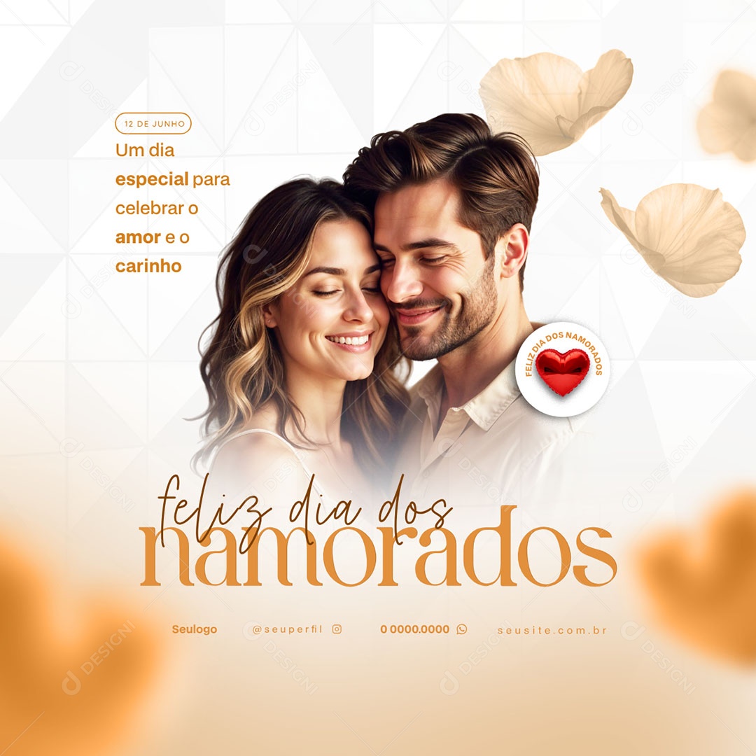 Feliz Dia Dos Namorados 12 de Junho Social Media PSD Editável