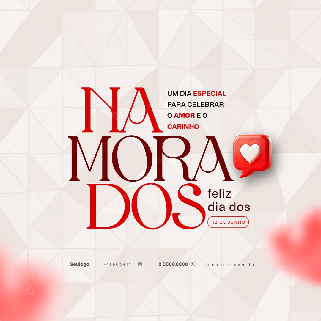 Feliz Dia Dos Namorados 12 de Junho Social Media PSD Editável
