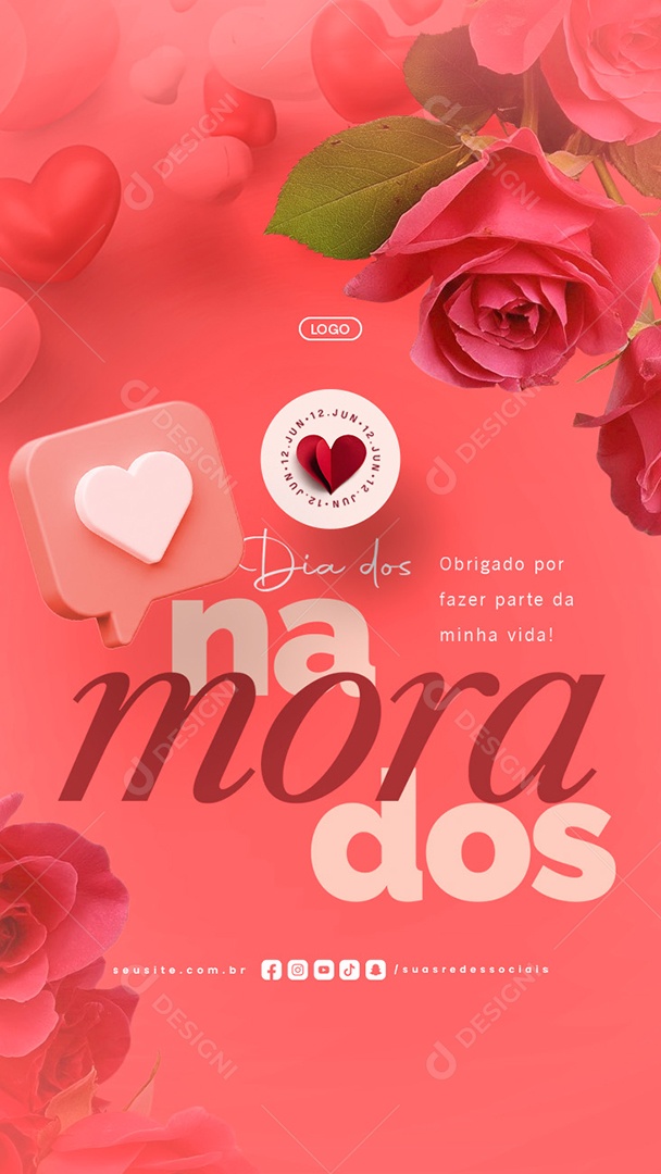 Story Dia Dos Namorados 12 de Junho Social Media PSD Editável