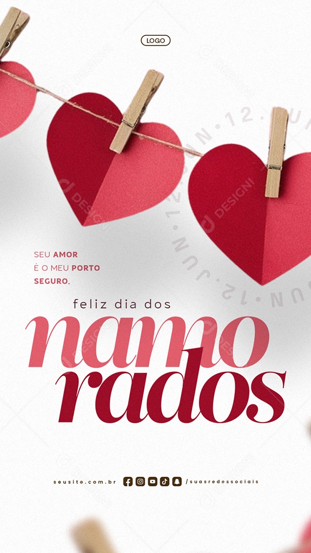 Story Feliz Dia Dos Namorados 12 de Junho Social Media PSD Editável