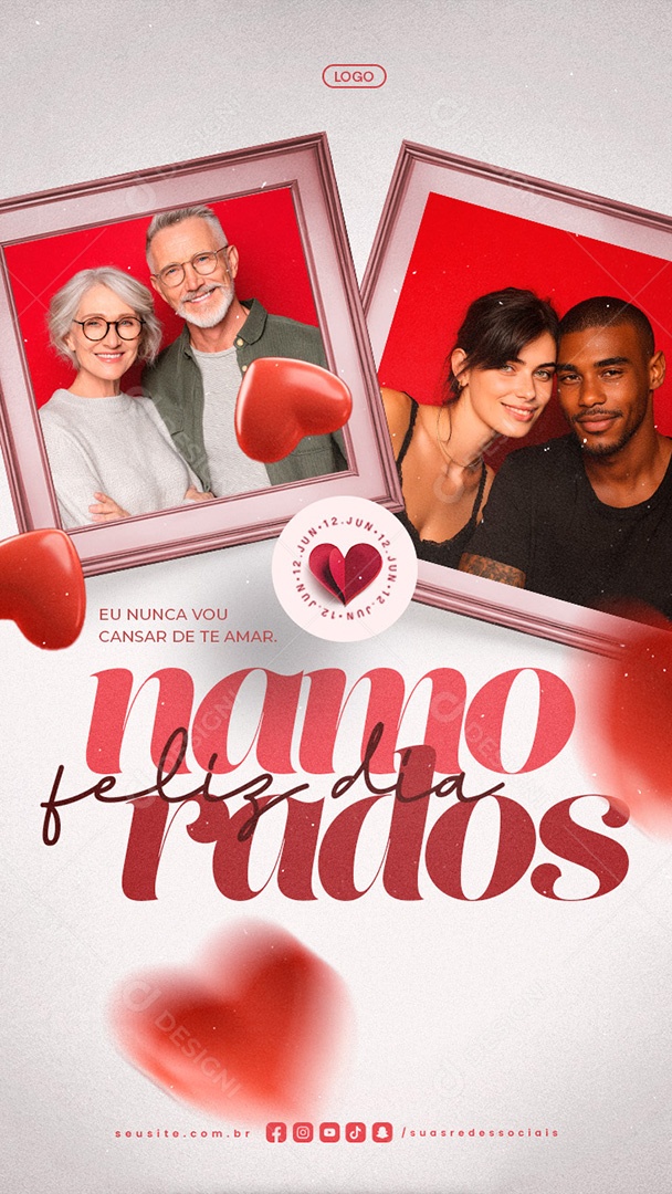 Story Feliz Dia Dos Namorados 12 de Junho Social Media PSD Editável