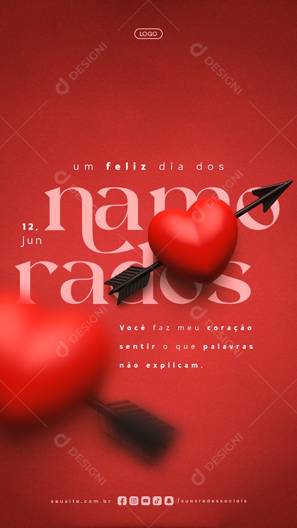 Story Um Feliz Dia Dos Namorados 12 de Junho Social Media PSD Editável