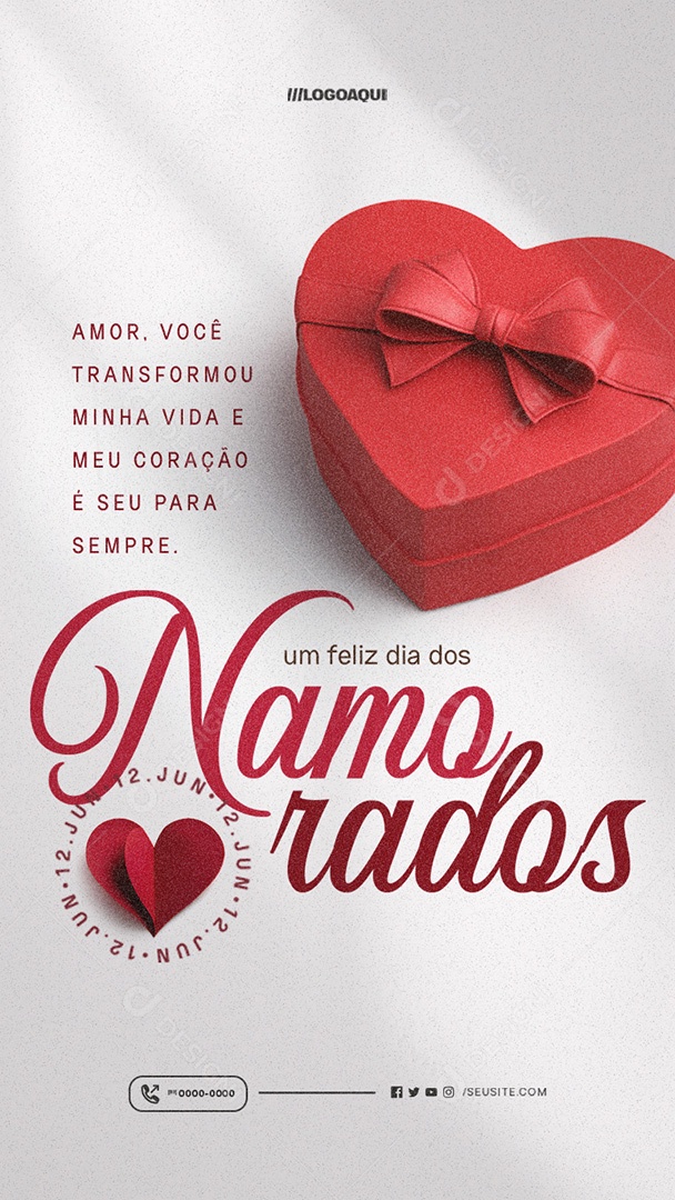 Story Um Feliz Dia Dos Namorados 12 de Junho Social Media PSD Editável