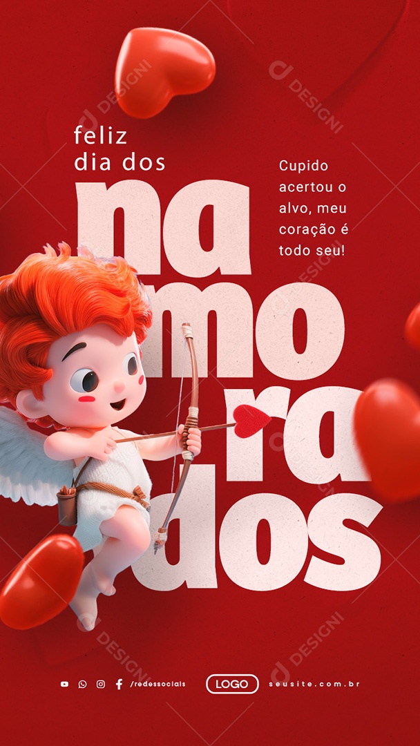 Story Feliz Dia Dos Namorados 12 de Junho Social Media PSD Editável