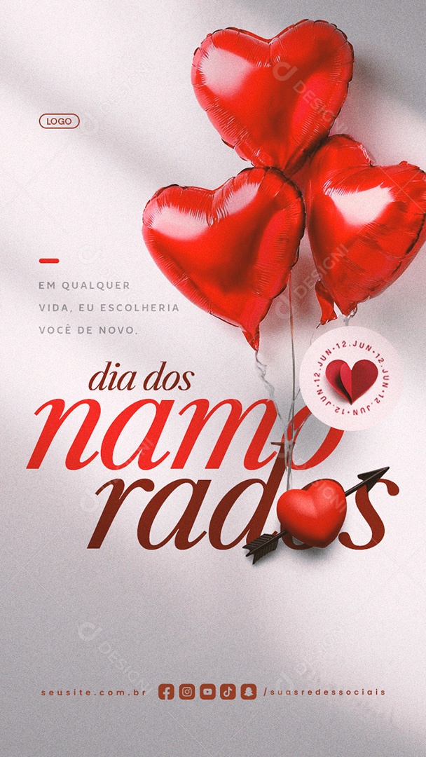 Story Dia Dos Namorados 12 de Junho Social Media PSD Editável