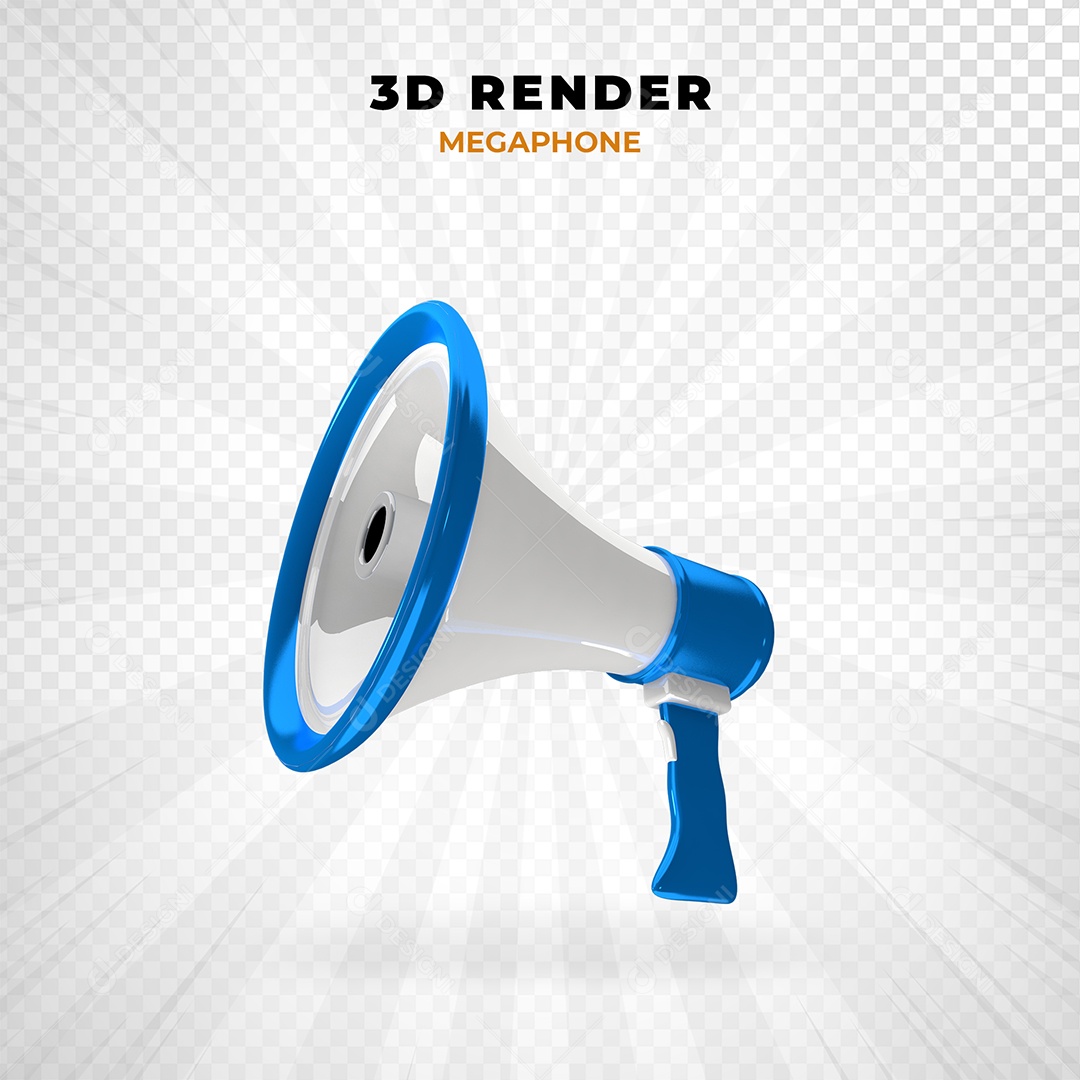 Elemento 3D Megafone Para Composição PSD