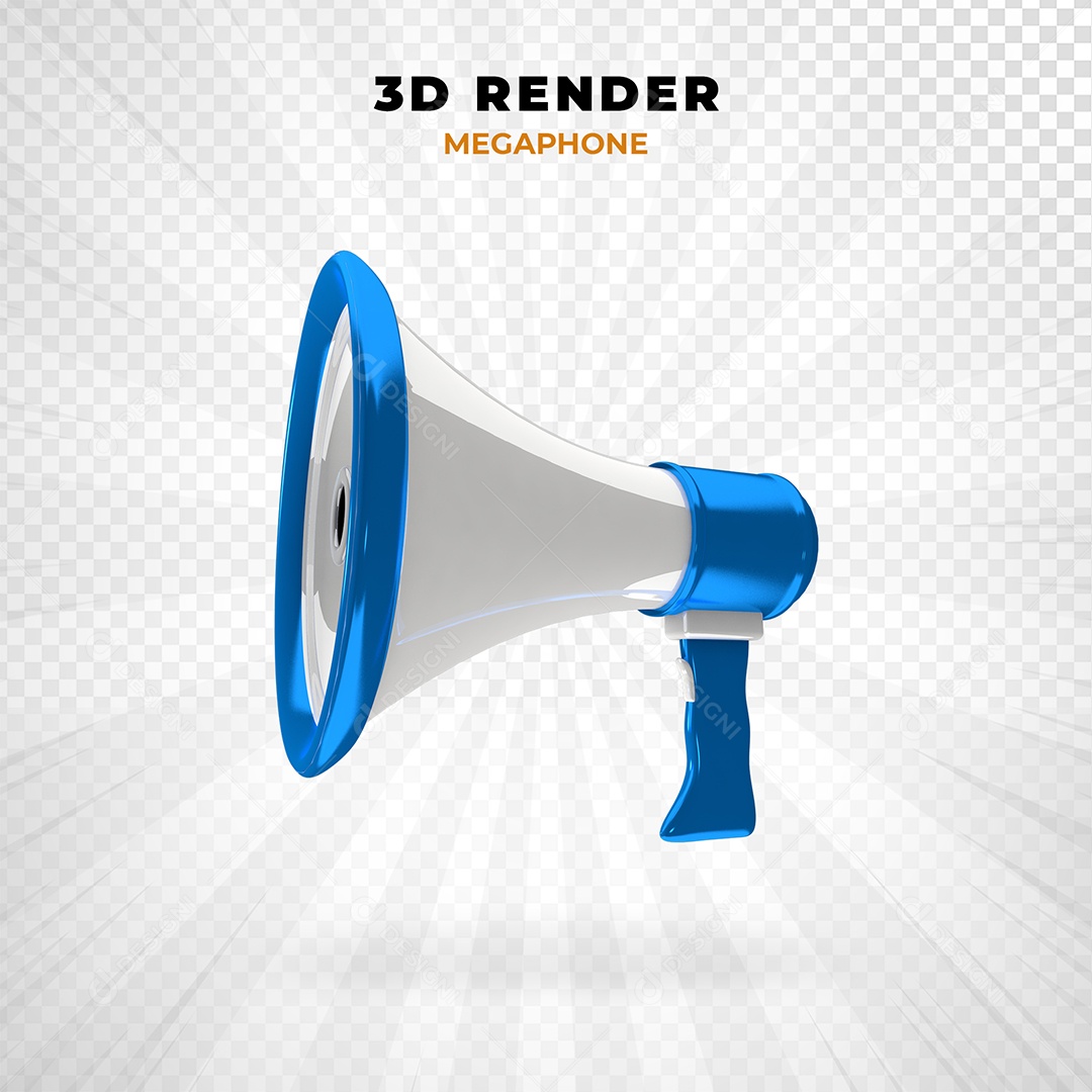Elemento 3D Megafone Para Composição PSD