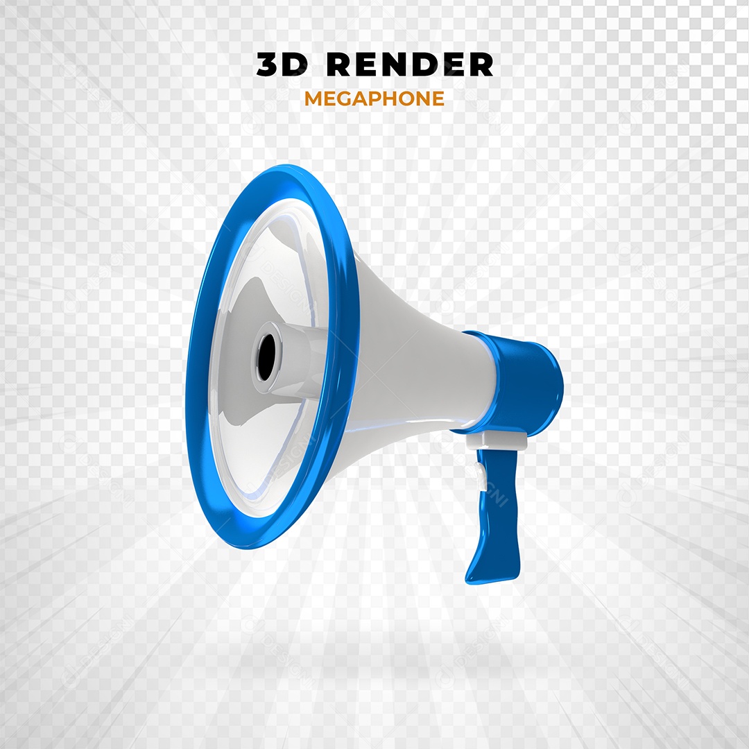 Elemento 3D Megafone Para Composição PSD