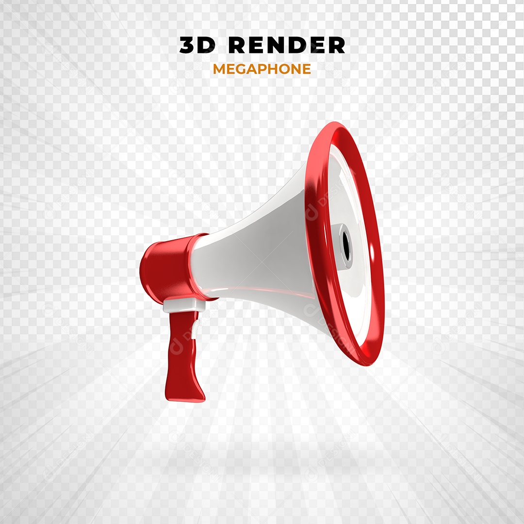 Elemento 3D Megafone Para Composição PSD