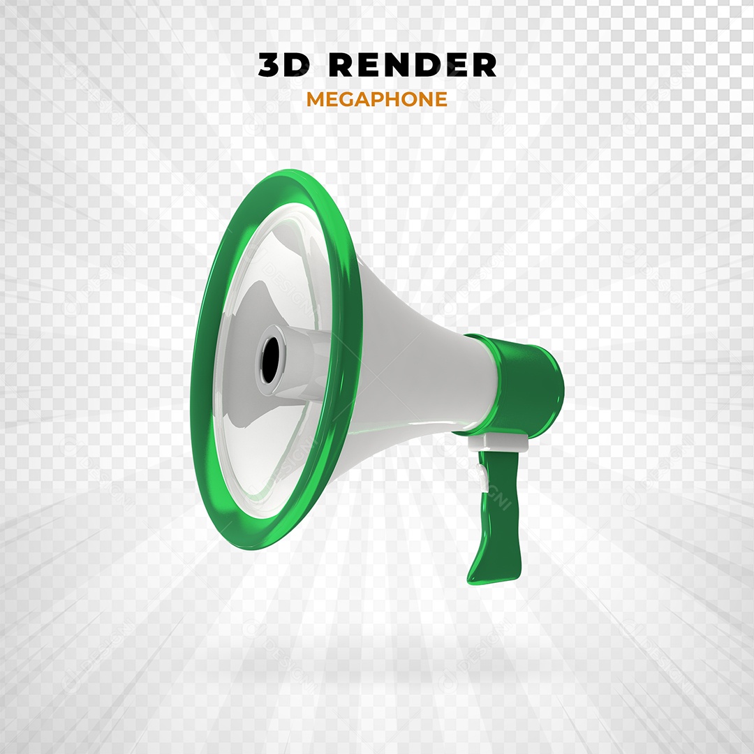 Elemento 3D Megafone Para Composição PSD