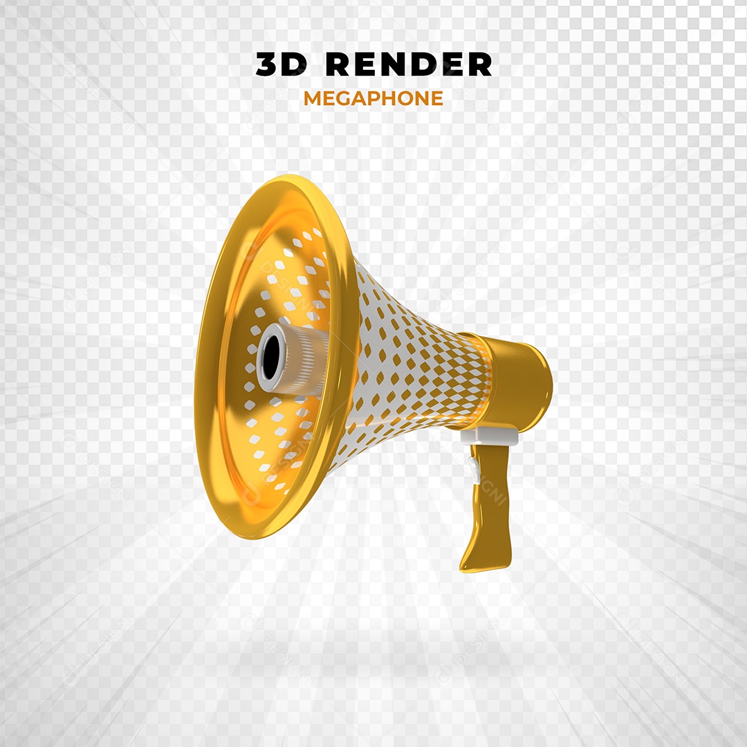 Elemento 3D Megafone Para Composição PSD