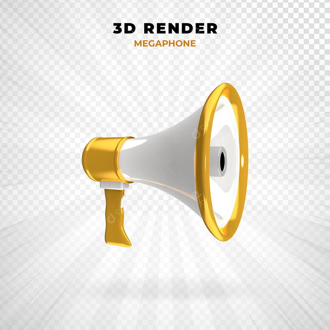 Elemento 3D Megafone Para Composição PSD