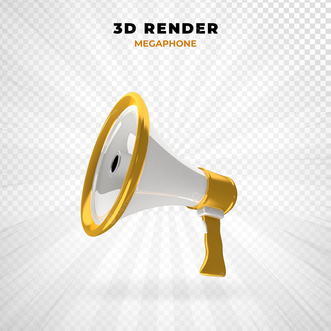 Elemento 3D Megafone Para Composição PSD
