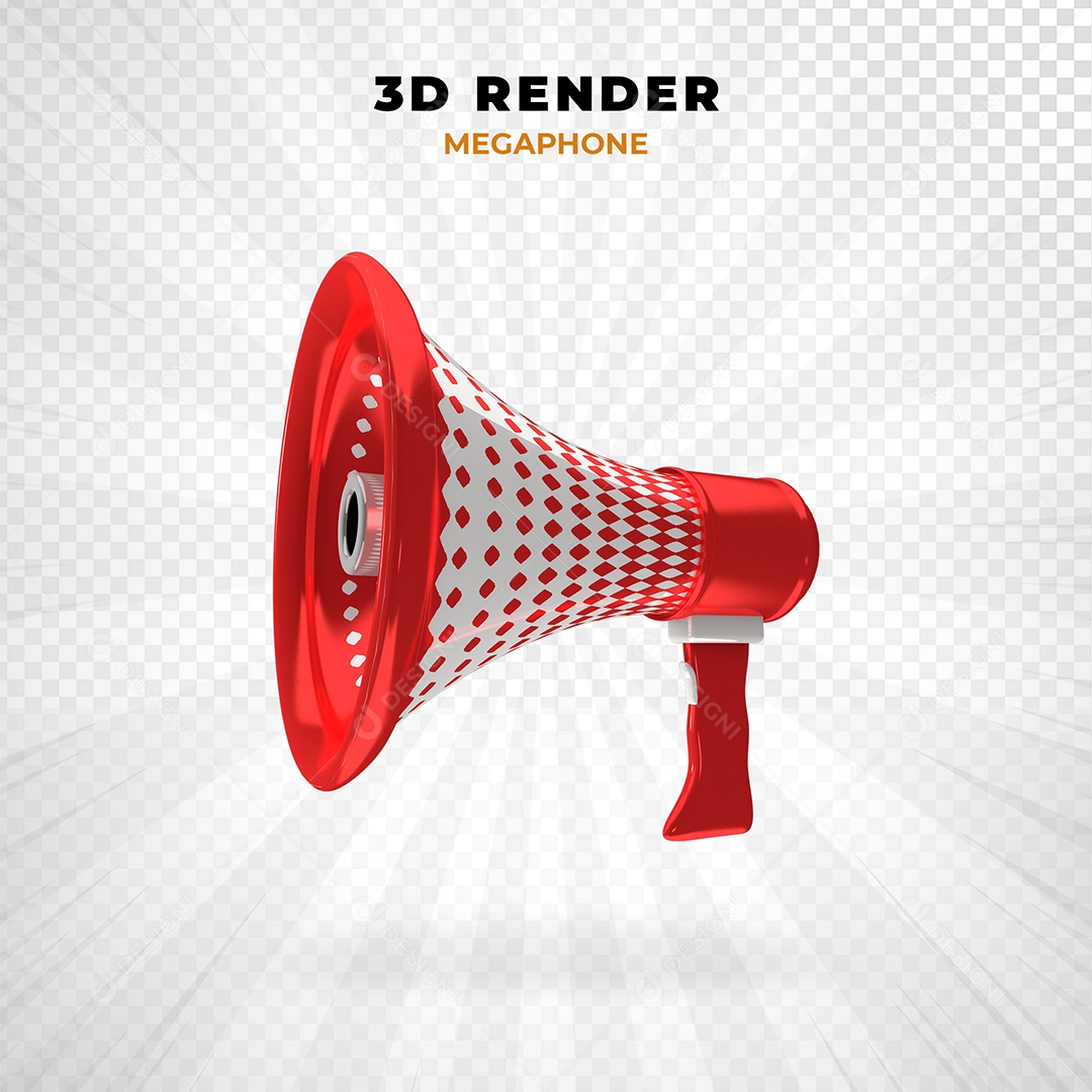Elemento 3D Megafone Para Composição PSD