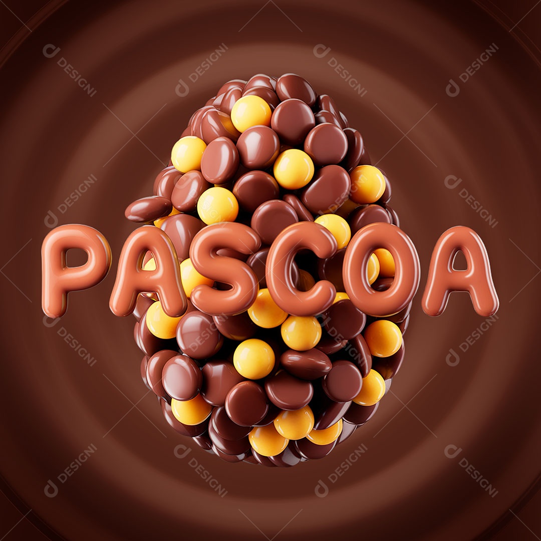 Páscoa Selo 3D Para Composição PSD