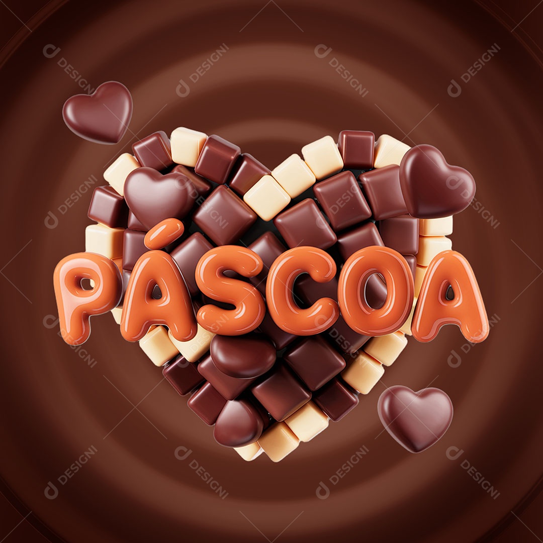 Páscoa Selo 3D Para Composição PSD