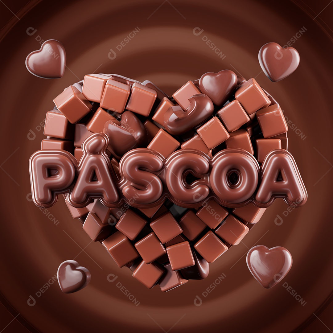 Páscoa Selo 3D Para Composição PSD