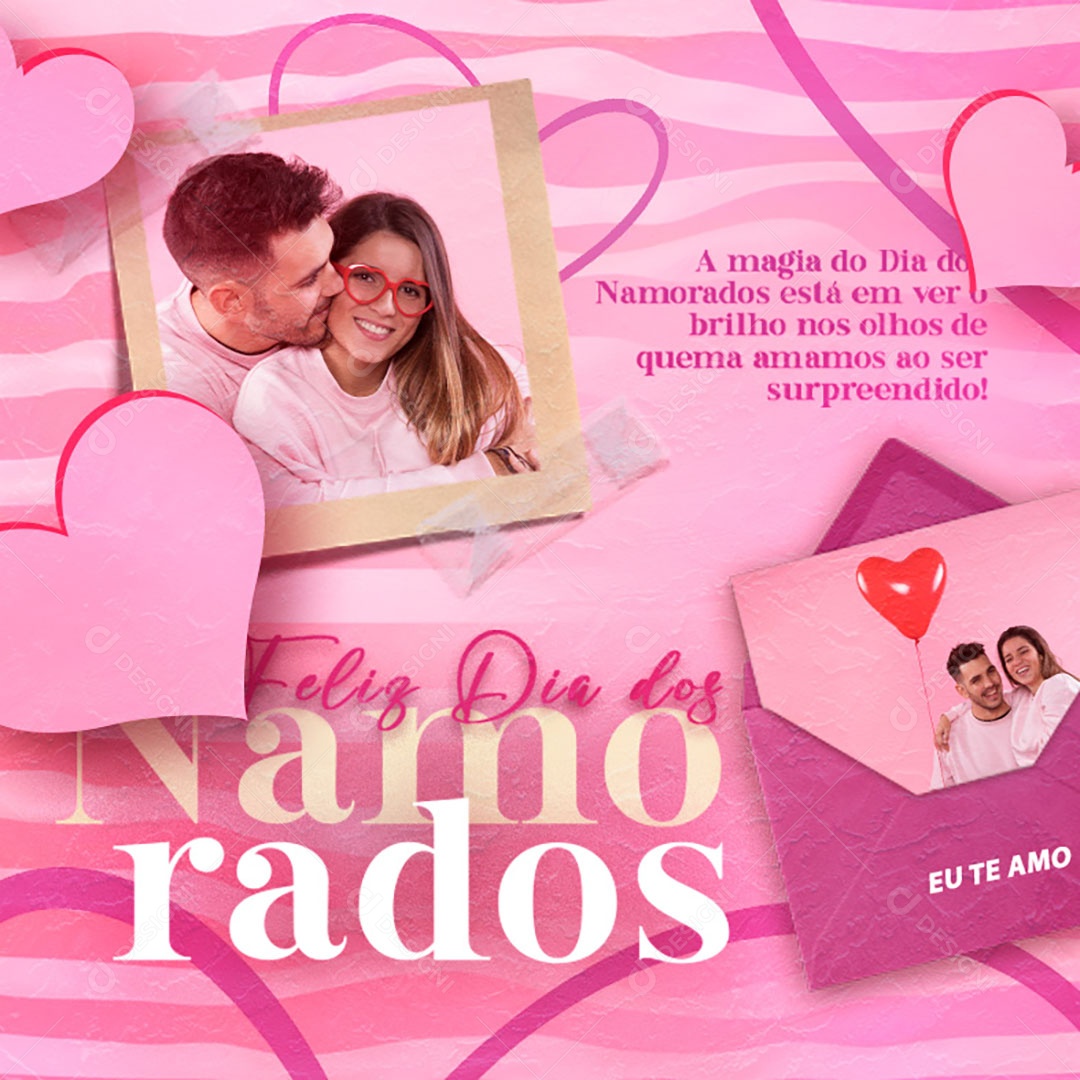 Feliz Dia Dos Namorados Eu Te Amo Social Media PSD Editável