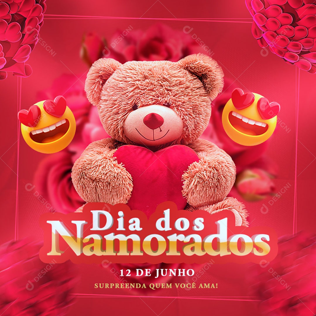 Dia Dos Namorados 12 de Junho Social Media PSD Editável