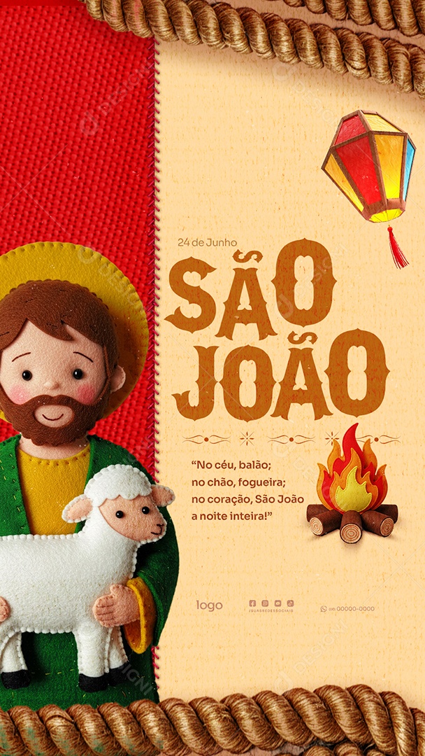 Story Dia de São João 24 de Junho Social Media PSD Editável