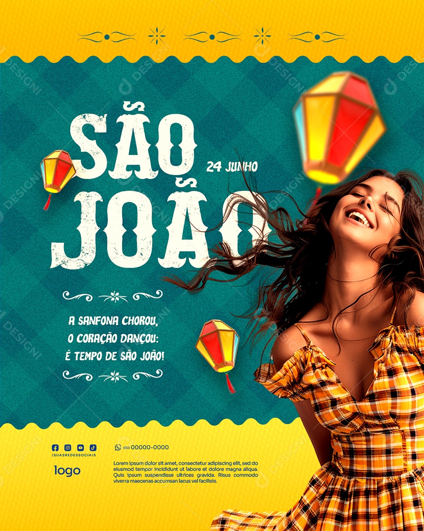 Dia de São João 24 de Junho Social Media PSD Editável