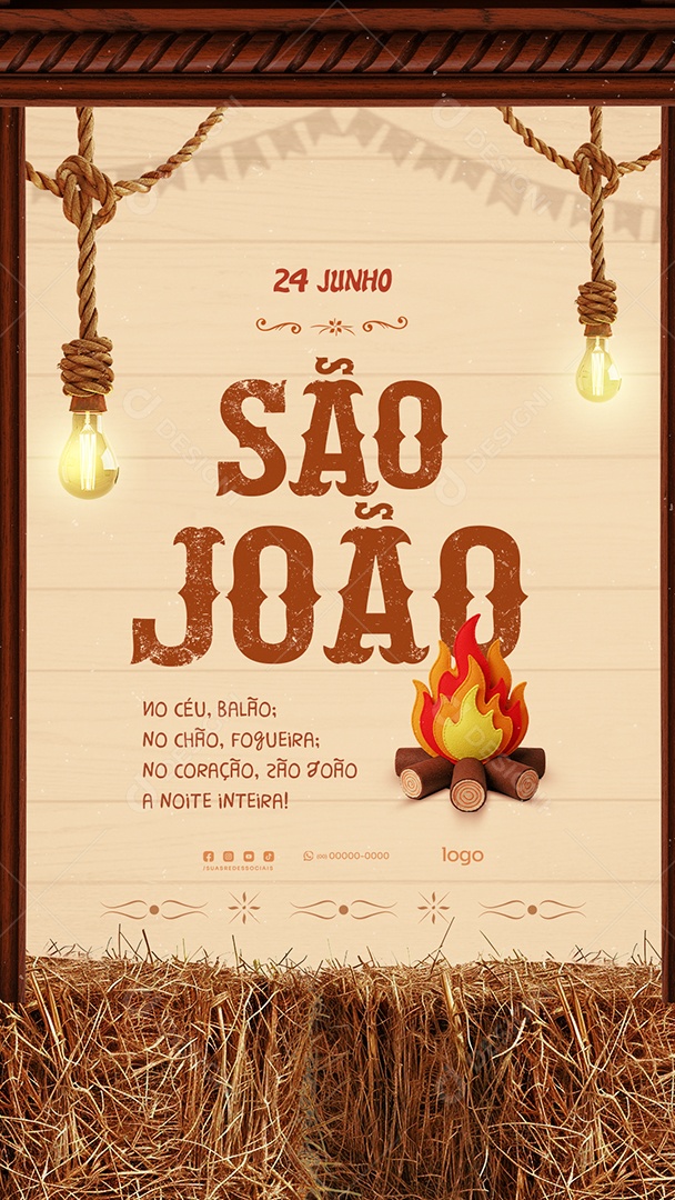 Story Dia de São João 24 de Junho Social Media PSD Editável