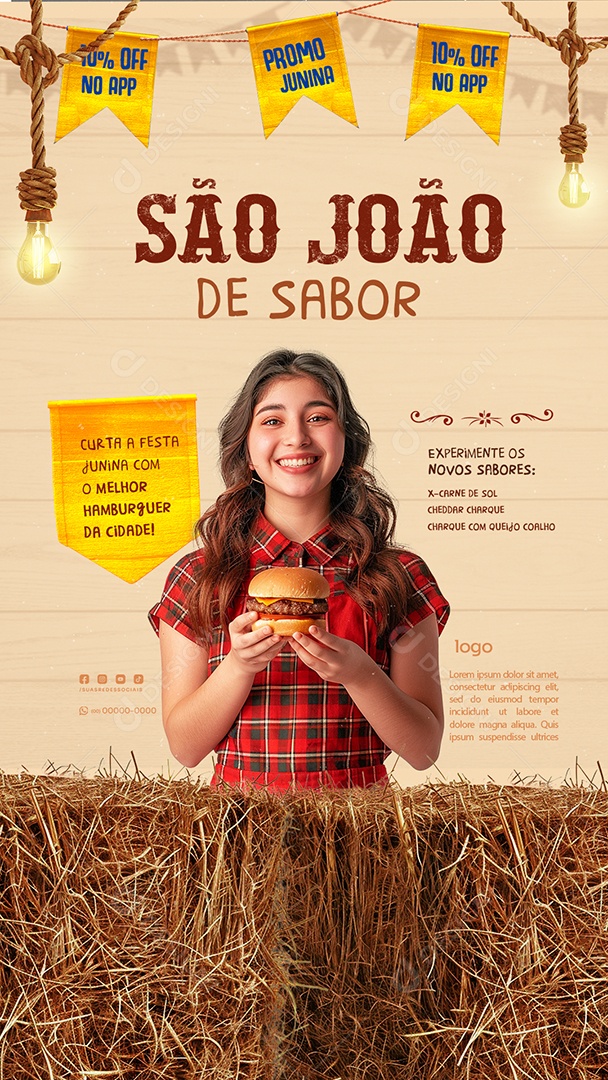 Story São João do Sabor Social Media PSD Editável