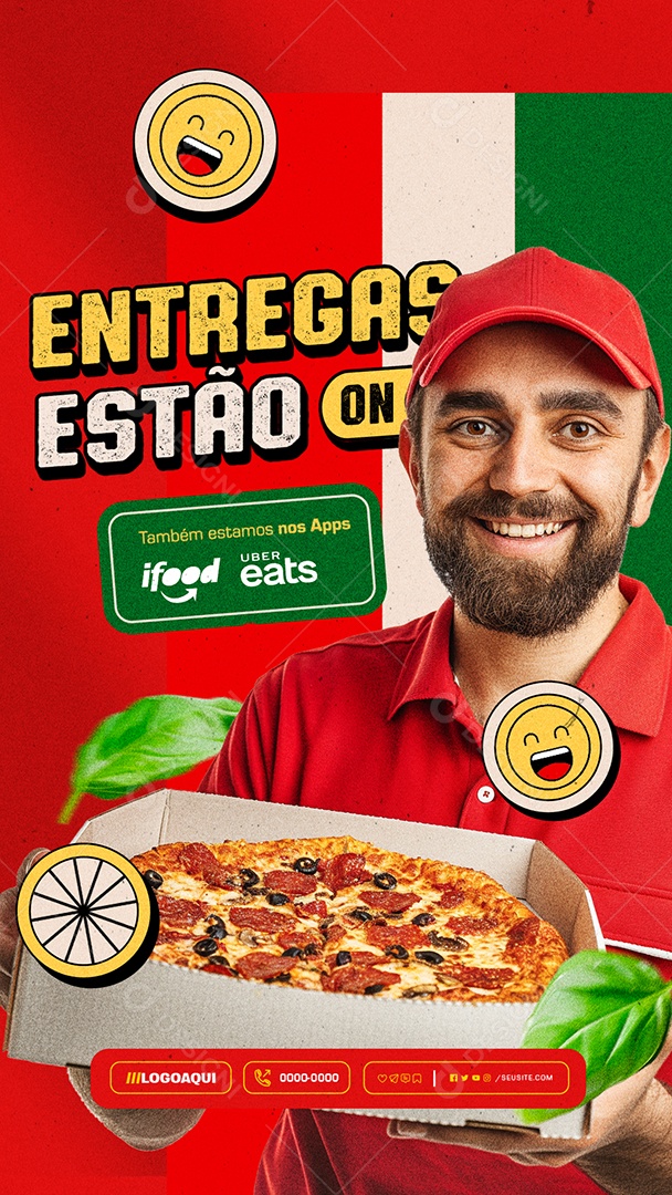 Story Pizzaria Pediu Chegou Entregas Estão On Social Media PSD Editável