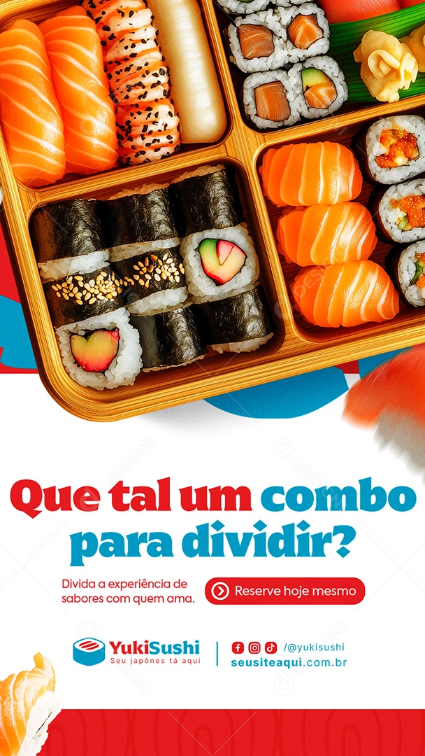 Story Comida Japonesa Sushi Que Tal Um Combo Social Media PSD Editável