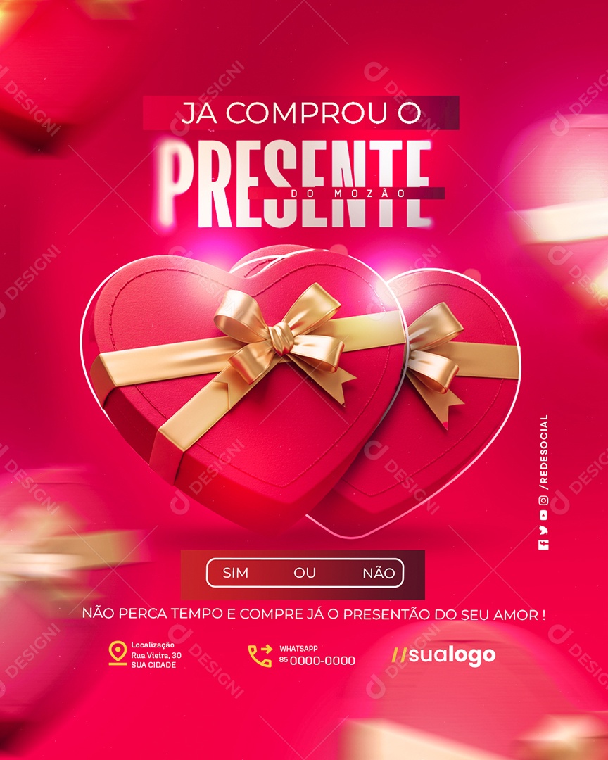 Já Comprou O Presente Social Media PSD Editável