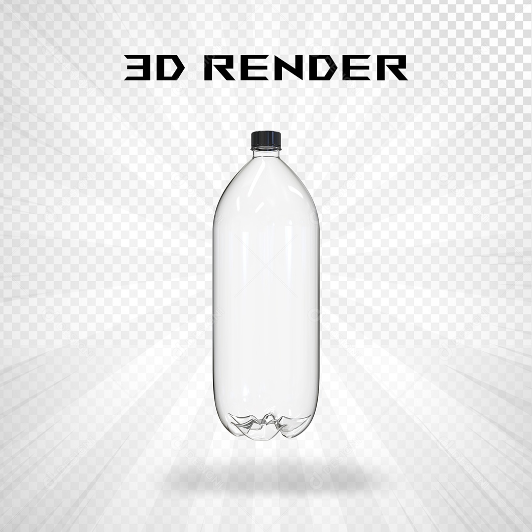 Elemento 3D Garrafa para Composição PSD